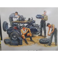 German Motorcycle Repair Crew