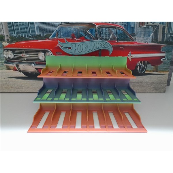 Hot Wheels Temalı 36'lı sergileme standı-Boyasız
