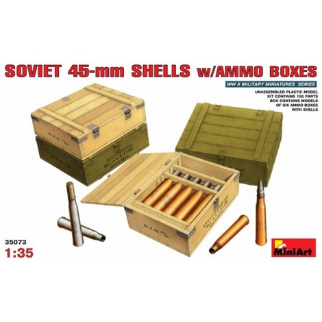 SOVİET 45mm SHELLS w/AMMO BOXES